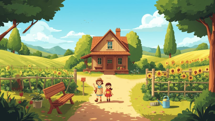 a small farmhouse in the countryside